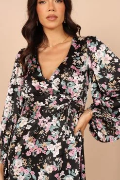 Dress Shop -Dress Shop petal and pup usa dresses reine puff sleeve mini dress black floral 32213995618481