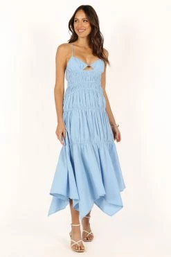 Riley Midi Dress - Blue -Dress Shop petal and pup usa dresses riley midi dress blue 33690346651825