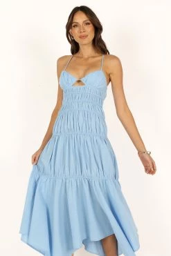 Riley Midi Dress - Blue -Dress Shop petal and pup usa dresses riley midi dress blue 33690346684593