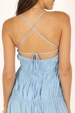 Riley Midi Dress - Blue -Dress Shop petal and pup usa dresses riley midi dress blue 33690346717361