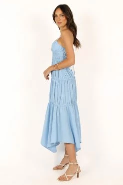 Riley Midi Dress - Blue -Dress Shop petal and pup usa dresses riley midi dress blue 33690346815665