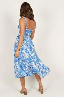 Rose Midi Dress - Blue/White -Dress Shop petal and pup usa dresses rose midi dress blue white 33190443974833