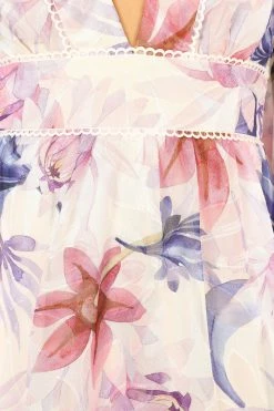 Rume Long Sleeve Mini Dress - Purple Floral -Dress Shop petal and pup usa dresses rume long sleeve mini dress purple floral 34007553048753