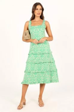 Santana Midi Dress - Green Tropical -Dress Shop petal and pup usa dresses santana midi dress green tropical 33712103489713