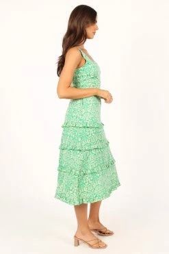 Santana Midi Dress - Green Tropical -Dress Shop petal and pup usa dresses santana midi dress green tropical 33712103588017