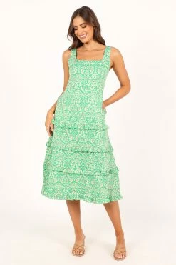Santana Midi Dress - Green Tropical -Dress Shop petal and pup usa dresses santana midi dress green tropical 33712103653553