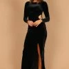 Sarine Long Sleeve Maxi Dress - Black