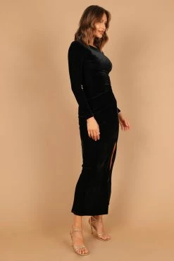 Sarine Long Sleeve Maxi Dress - Black -Dress Shop petal and pup usa dresses sarine long sleeve maxi dress black 32589063651505