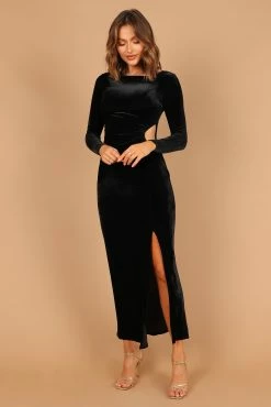 Sarine Long Sleeve Maxi Dress - Black -Dress Shop petal and pup usa dresses sarine long sleeve maxi dress black 32589063717041