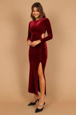 Sarine Long Sleeve Maxi Dress - Wine -Dress Shop petal and pup usa dresses sarine long sleeve maxi dress wine 32600338202801