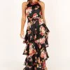 Sarona Halterneck Maxi Dress - Black Floral