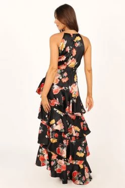 Sarona Halterneck Maxi Dress - Black Floral -Dress Shop petal and pup usa dresses sarona halterneck maxi dress black floral 33757570990257