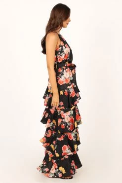 Sarona Halterneck Maxi Dress - Black Floral -Dress Shop petal and pup usa dresses sarona halterneck maxi dress black floral 33757571023025