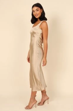 Sawyer Midi Dress - Gold -Dress Shop petal and pup usa dresses sawyer midi dress gold 32102915571889