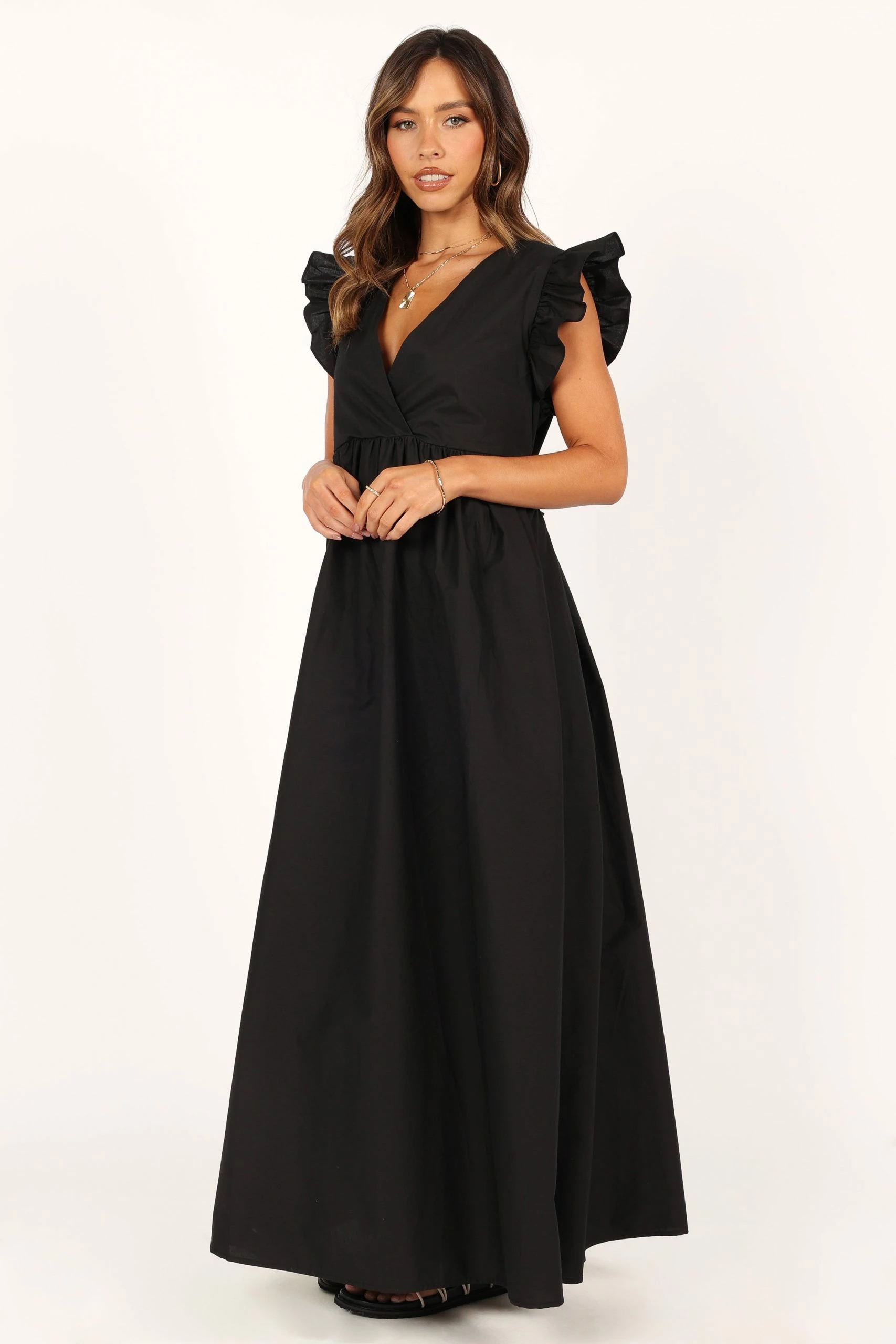 Scout Frill Shoulder Maxi Dress - Black 5 Scout Frill Shoulder Maxi Dress - Black - Image 5