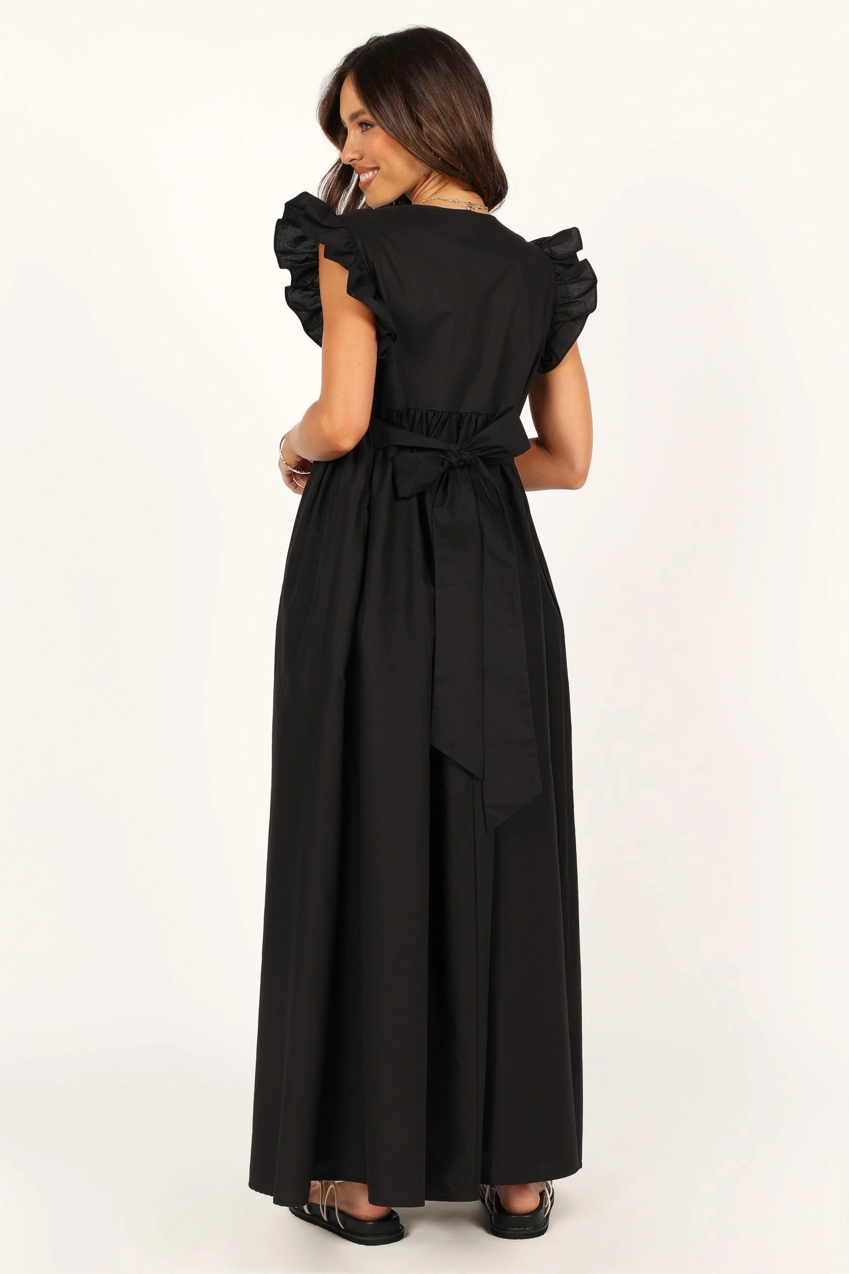 Scout Frill Shoulder Maxi Dress - Black 6 Scout Frill Shoulder Maxi Dress - Black - Image 6
