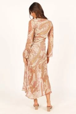 Sio Long Sleeve Midi Dress - Tan -Dress Shop petal and pup usa dresses sio long sleeve maxi dress tan 33681588388017