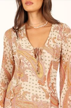 Sio Long Sleeve Midi Dress - Tan -Dress Shop petal and pup usa dresses sio long sleeve maxi dress tan 33681588453553