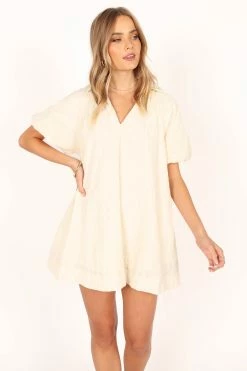 Sophia Puff Sleeve Mini Dress - White