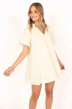 Sophia Puff Sleeve Mini Dress - White -Dress Shop petal and pup usa dresses sophia puff sleeve mini dress white 33836350537905