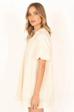 Sophia Puff Sleeve Mini Dress - White -Dress Shop petal and pup usa dresses sophia puff sleeve mini dress white 33836350603441
