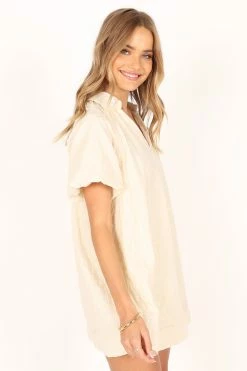 Sophia Puff Sleeve Mini Dress - White -Dress Shop petal and pup usa dresses sophia puff sleeve mini dress white 33836350668977