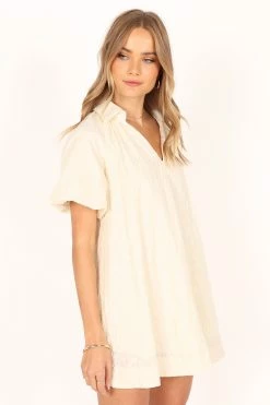 Sophia Puff Sleeve Mini Dress - White -Dress Shop petal and pup usa dresses sophia puff sleeve mini dress white 33836350734513