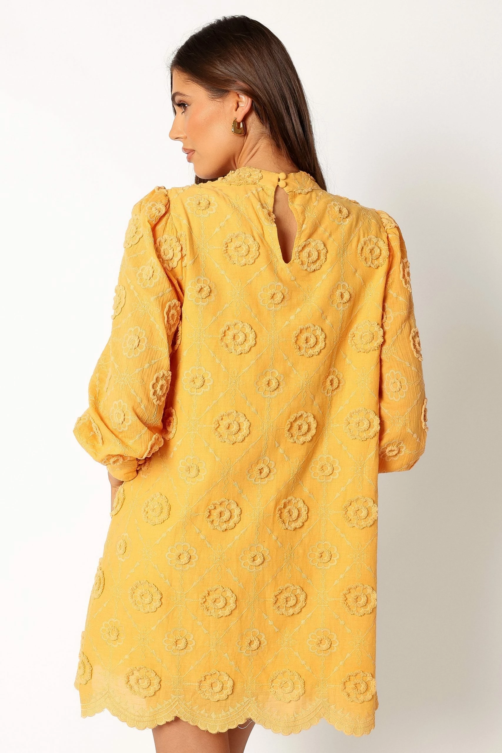 Stefania Long Sleeve Mini Dress - Mustard 3 Stefania Long Sleeve Mini Dress - Mustard - Image 3