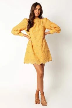 Stefania Long Sleeve Mini Dress - Mustard 13 Stefania Long Sleeve Mini Dress - Mustard -Dress Shop petal and pup usa dresses stefania long sleeve mini dress mustard 34011654193329