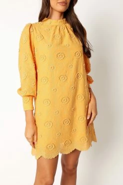 Stefania Long Sleeve Mini Dress - Mustard 14 Stefania Long Sleeve Mini Dress - Mustard -Dress Shop petal and pup usa dresses stefania long sleeve mini dress mustard 34011654226097