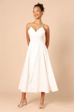 Stella Midi Dress - Ivory -Dress Shop petal and pup usa dresses stella midi dress ivory 32220312142001