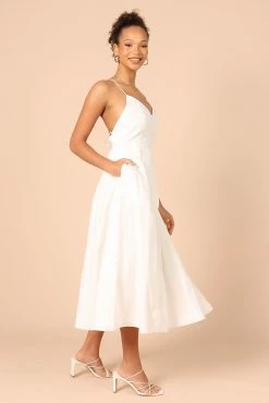 Stella Midi Dress - Ivory -Dress Shop petal and pup usa dresses stella midi dress ivory 32220312240305