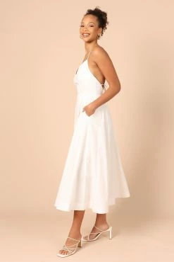 Stella Midi Dress - Ivory -Dress Shop petal and pup usa dresses stella midi dress ivory 32220312305841