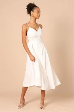 Stella Midi Dress - Ivory -Dress Shop petal and pup usa dresses stella midi dress ivory 32220312338609