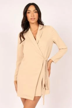 Sumit Blazer Dress - Beige -Dress Shop petal and pup usa dresses sumit blazer dress beige 32237004259505