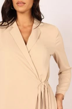 Sumit Blazer Dress - Beige -Dress Shop petal and pup usa dresses sumit blazer dress beige 32237004325041