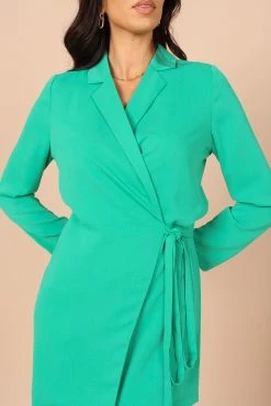 Sumit Blazer Dress - Green -Dress Shop petal and pup usa dresses sumit blazer dress green 32237005242545