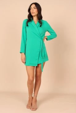 Sumit Blazer Dress - Green -Dress Shop petal and pup usa dresses sumit blazer dress green 32237005275313