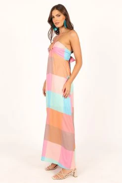 Sundae Halterneck Maxi Dress - Multicoloured -Dress Shop petal and pup usa dresses sundae halterneck maxi dress multicoloured 33722373570737
