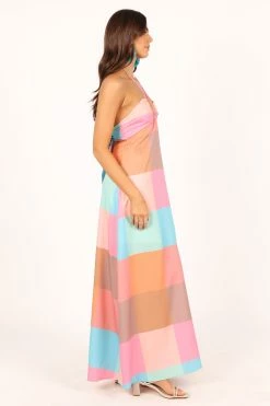 Sundae Halterneck Maxi Dress - Multicoloured -Dress Shop petal and pup usa dresses sundae halterneck maxi dress multicoloured 33722373636273