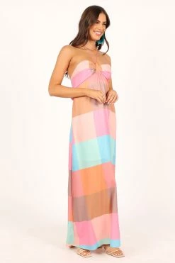 Sundae Halterneck Maxi Dress - Multicoloured -Dress Shop petal and pup usa dresses sundae halterneck maxi dress multicoloured 33722373669041