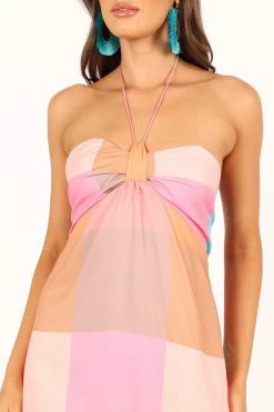 Sundae Halterneck Maxi Dress - Multicoloured -Dress Shop petal and pup usa dresses sundae halterneck maxi dress multicoloured 33722373701809
