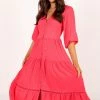 Tabby Long Sleeve Midi Dress - Watermelon