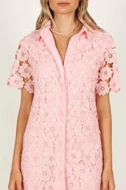 Tallie Button Up Mini Dress - Pink -Dress Shop petal and pup usa dresses tallie button up mini dress pink 33340271886513