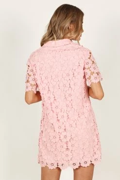 Tallie Button Up Mini Dress - Pink -Dress Shop petal and pup usa dresses tallie button up mini dress pink 33340271984817