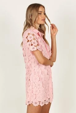 Tallie Button Up Mini Dress - Pink -Dress Shop petal and pup usa dresses tallie button up mini dress pink 33340272017585