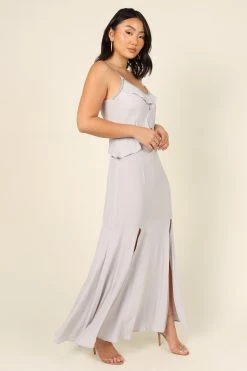 Tanya Beaded Maxi Dress - Grey -Dress Shop petal and pup usa dresses tanya beaded maxi dress grey 32020573028529