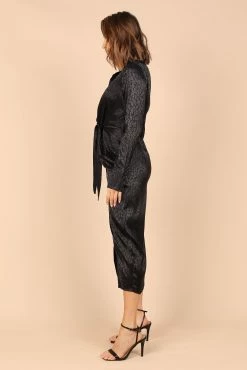 Tanzy Long Sleeve Midi Dress - Black -Dress Shop petal and pup usa dresses tanzy long sleeve midi dress black 32409711804593