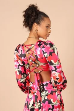 Teena Puff Sleeve Cutout Maxi Dress - Black -Dress Shop petal and pup usa dresses teena puff sleeve cutout midi dress black 32187025391793