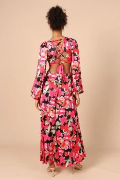 Teena Puff Sleeve Cutout Maxi Dress - Black -Dress Shop petal and pup usa dresses teena puff sleeve cutout midi dress black 32187025490097